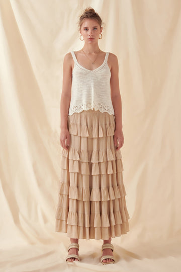FREE THE ROSES - Knitted Scalloped Crop Top - CAMI TOPS & TANK available at Objectrare