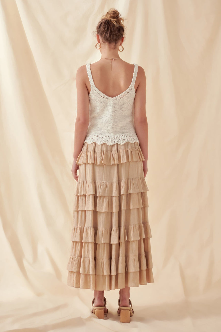 FREE THE ROSES - Knitted Scalloped Crop Top - CAMI TOPS & TANK available at Objectrare