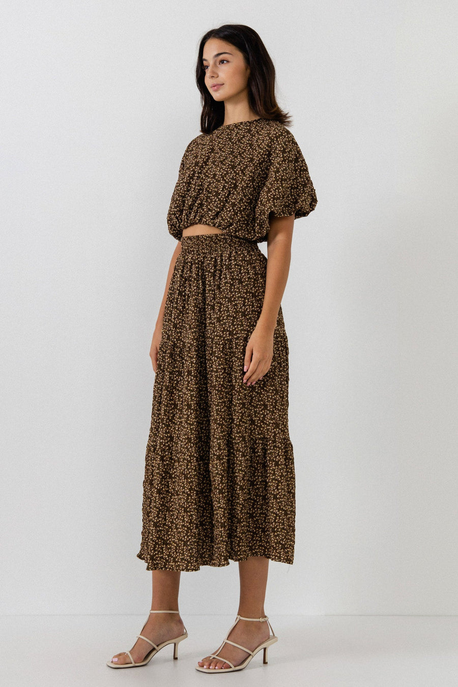 FREE THE ROSES - Tiered Floral Maxi Skirt - SKIRTS available at Objectrare