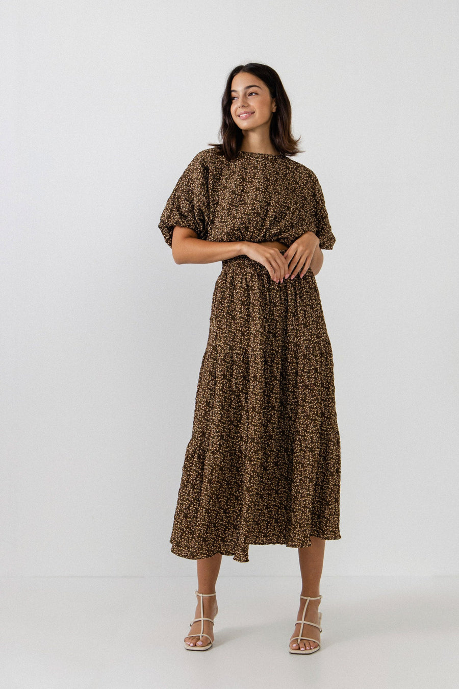 FREE THE ROSES - Tiered Floral Maxi Skirt - SKIRTS available at Objectrare