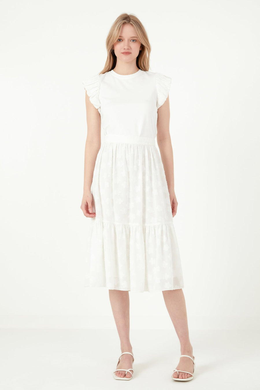FREE THE ROSES - Floral Embroidered Tiered Skirt - SKIRTS available at Objectrare