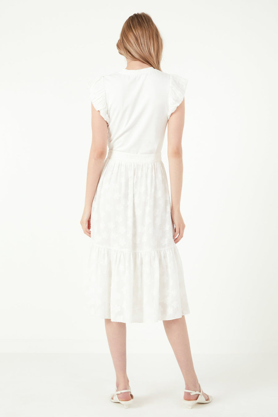 FREE THE ROSES - Floral Embroidered Tiered Skirt - SKIRTS available at Objectrare