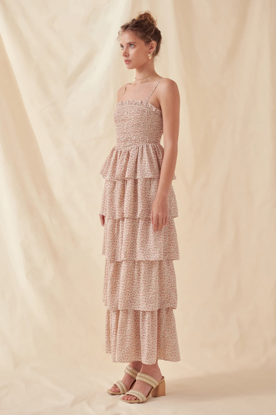 FREE THE ROSES - Floral Smocked Multi Tiered Maxi - DRESSES available at Objectrare