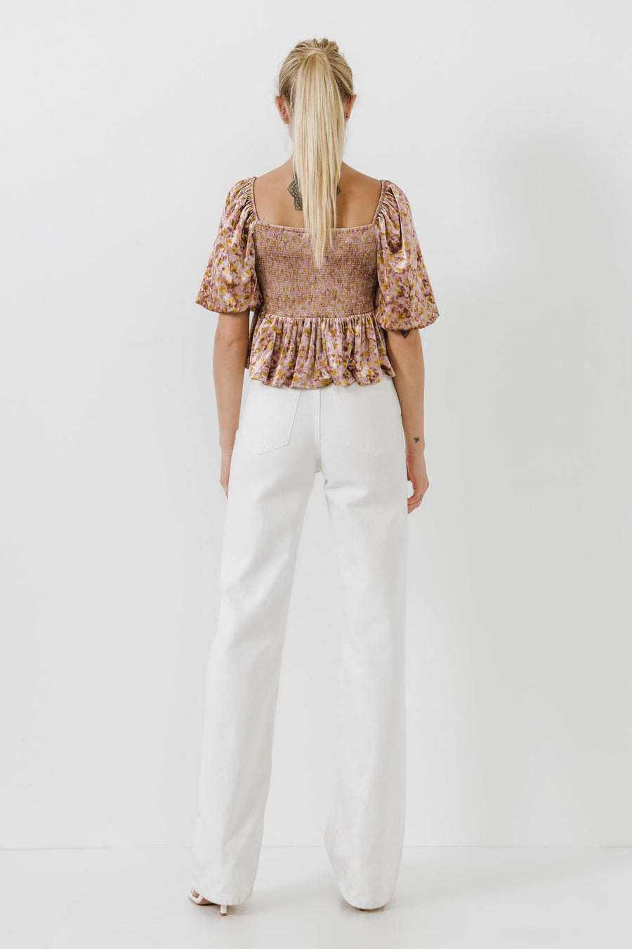FREE THE ROSES - Floral Velvet Twisted Babydoll Top - TOPS available at Objectrare