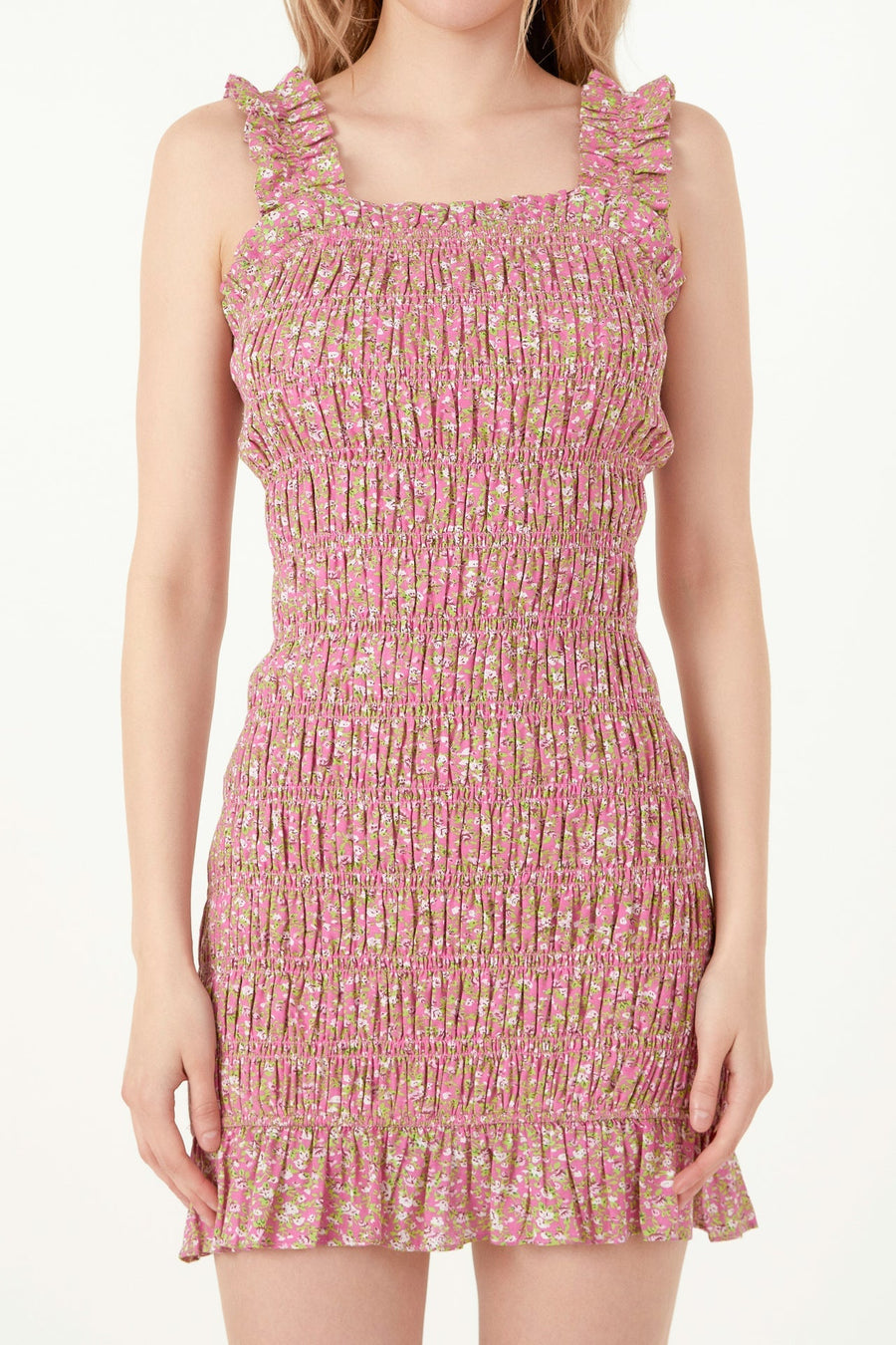 FREE THE ROSES - All Over Smocked Ruffled Mini - DRESSES available at Objectrare