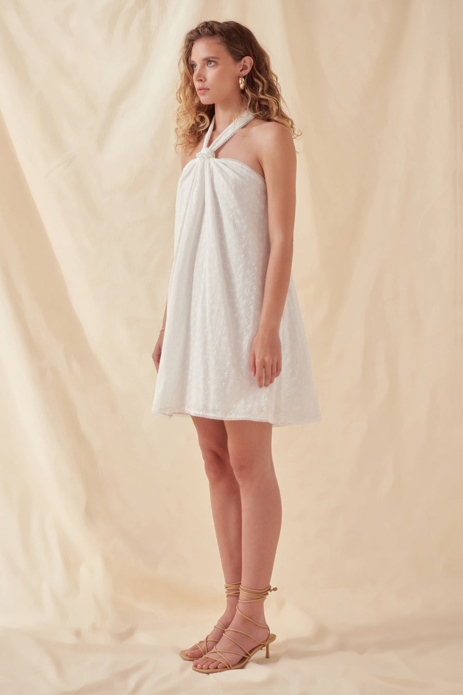 FREE THE ROSES - Laced Halter Trim Flounce Mini Dress - DRESSES available at Objectrare