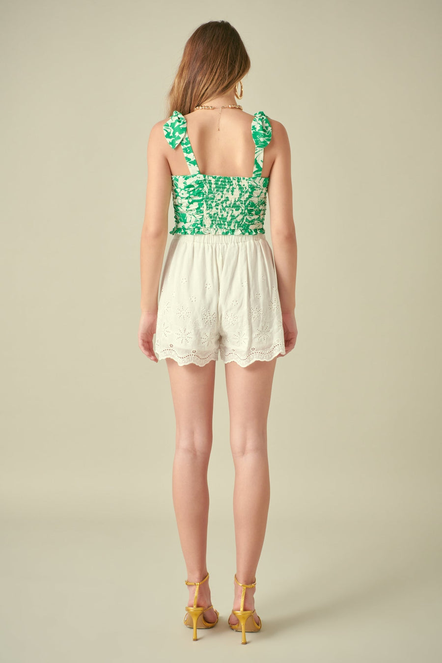 FREE THE ROSES - Floral Ruched Bow Tie Top - TOPS available at Objectrare
