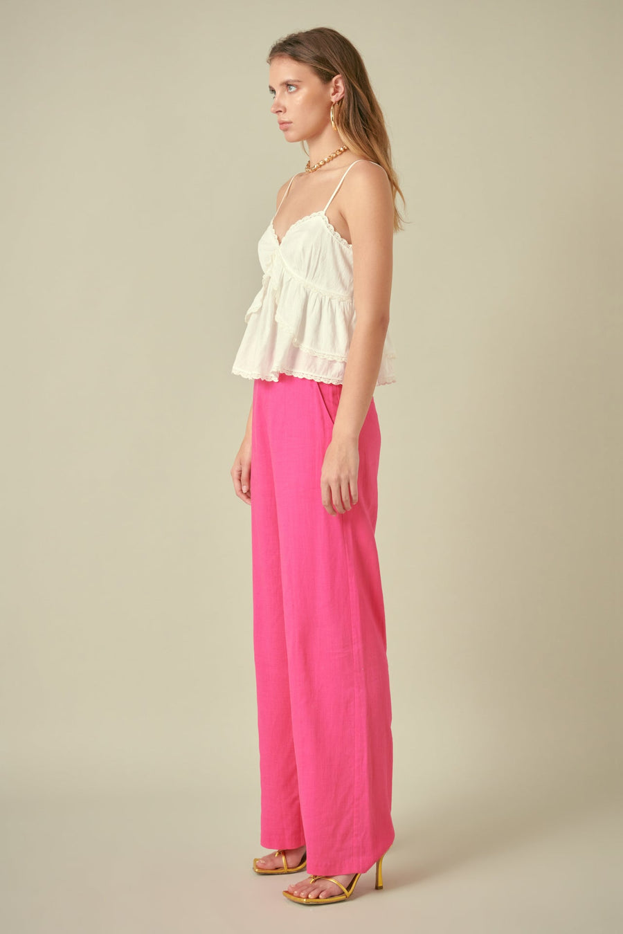 FREE THE ROSES - Lace Trimmed Waterfall Tiered Top - TOPS available at Objectrare