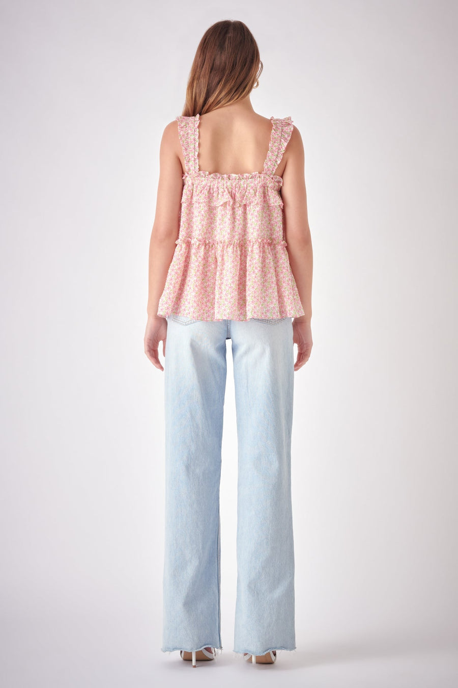 FREE THE ROSES - Floral Textured Flounce Top - TOPS available at Objectrare