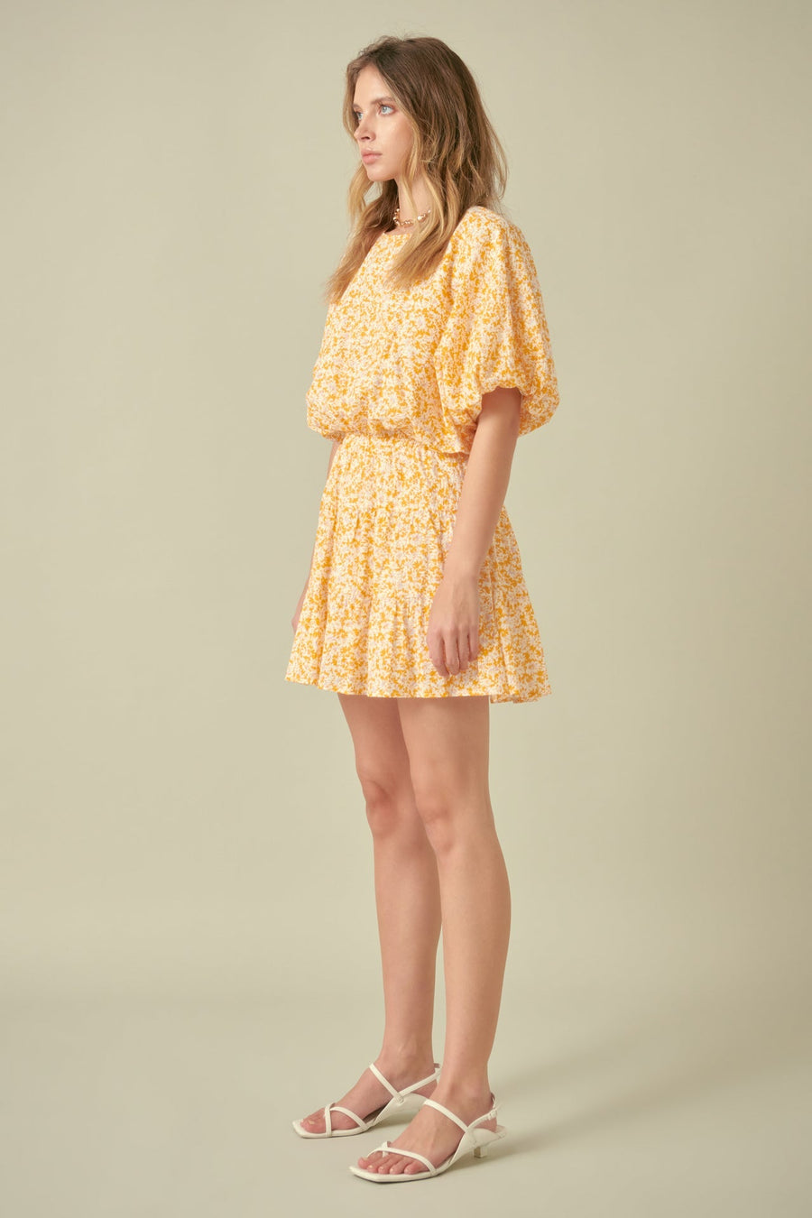 FREE THE ROSES - Crinkled Floral Linen Blouson Top - TOPS available at Objectrare