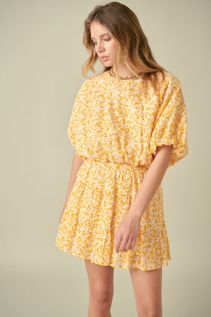 FREE THE ROSES - Crinkled Floral Linen Blouson Top - TOPS available at Objectrare