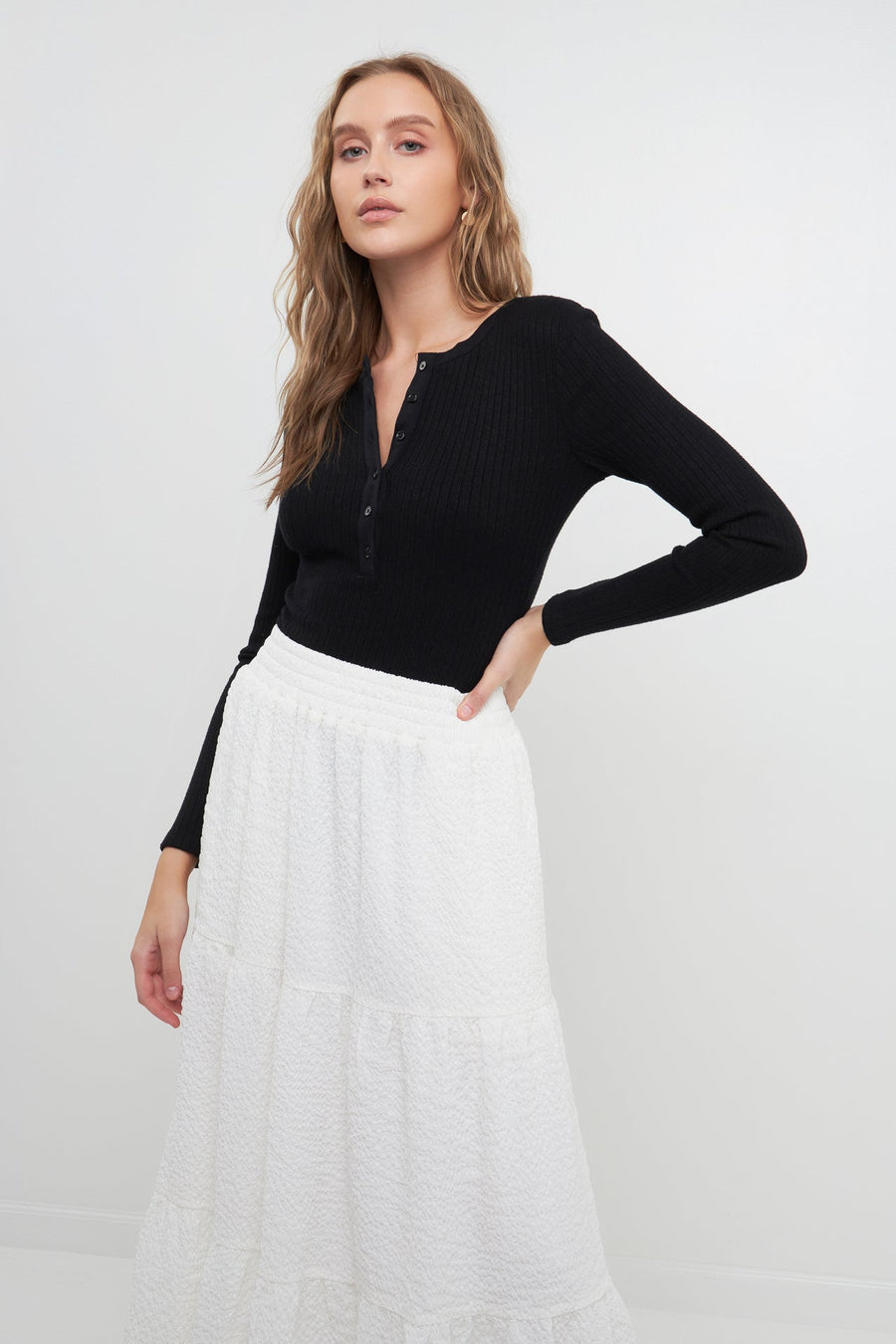 FREE THE ROSES - Ribbed Knit Bodysuit - Final Sale - TOPS available at Objectrare