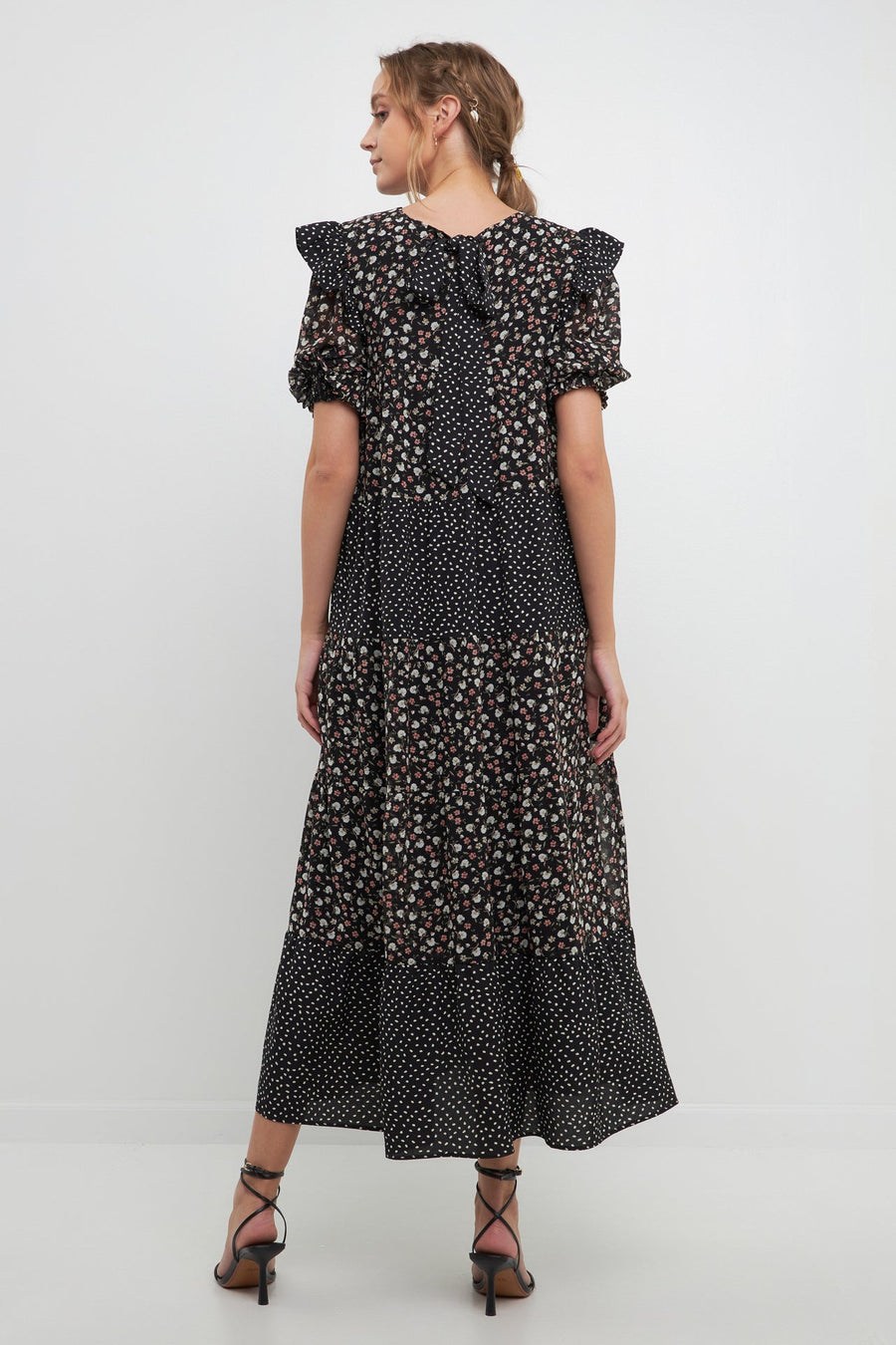 FREE THE ROSES - Floral & Dot Print Maxi Dress - DRESSES available at Objectrare