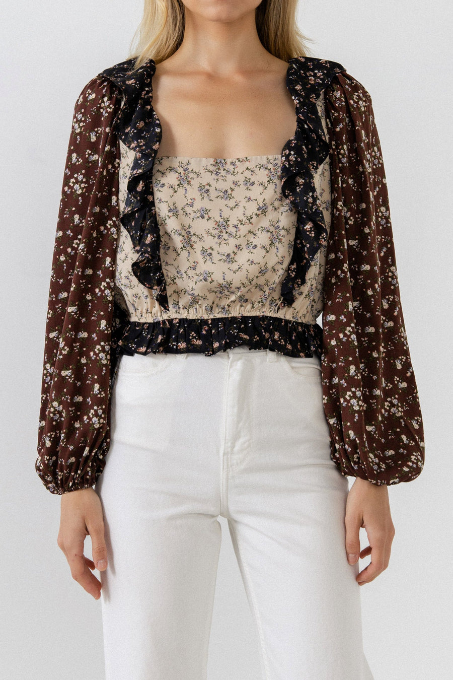FREE THE ROSES - Floral Color Block Top - TOPS available at Objectrare
