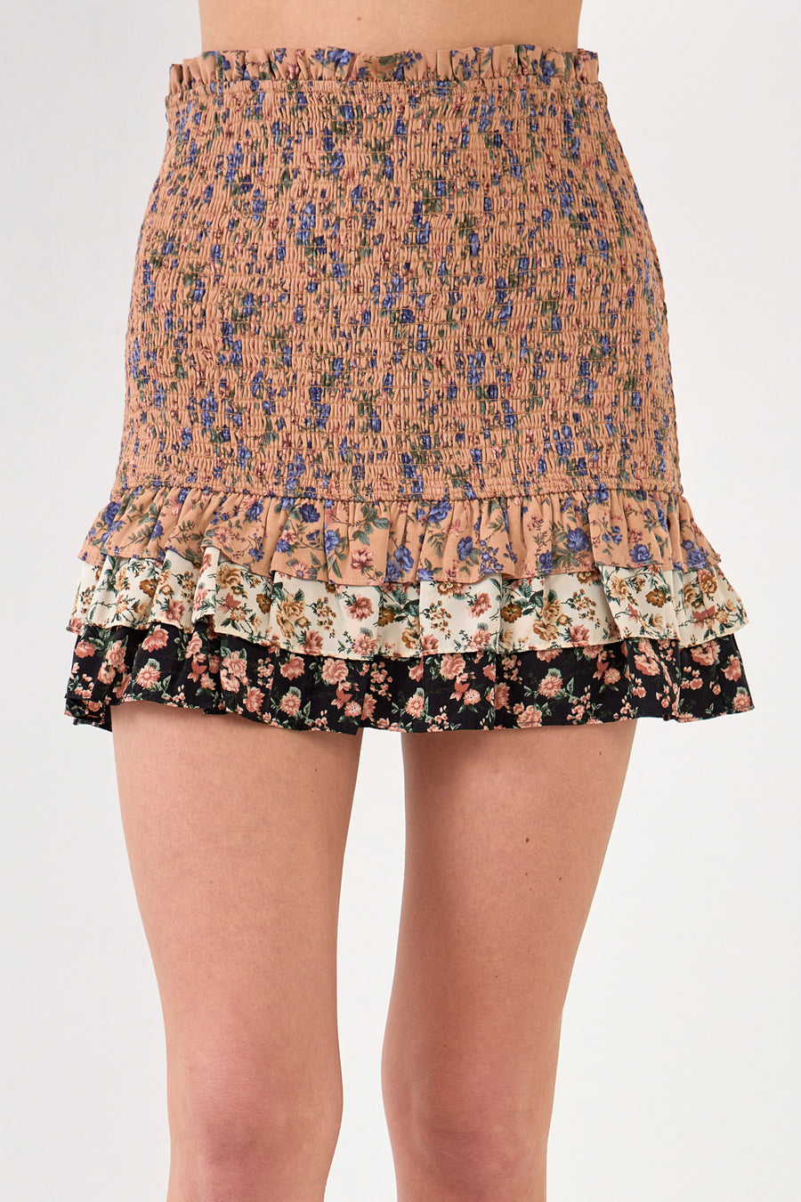Floral Multi Color Mini Skirt