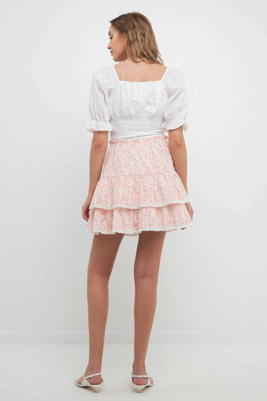 FREE THE ROSES - Button Closure Puff Sleeve Top - TOPS available at Objectrare