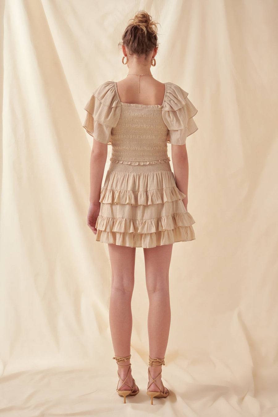 FREE THE ROSES - Smocked Ruffled Mini Skirt - SKIRTS available at Objectrare