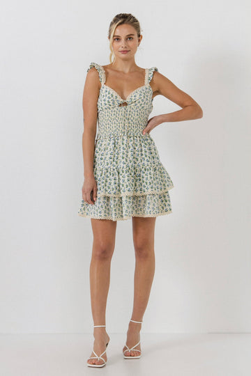 FREE THE ROSES - Floral Lace Trim Detail Mini Skirt - SKIRTS available at Objectrare