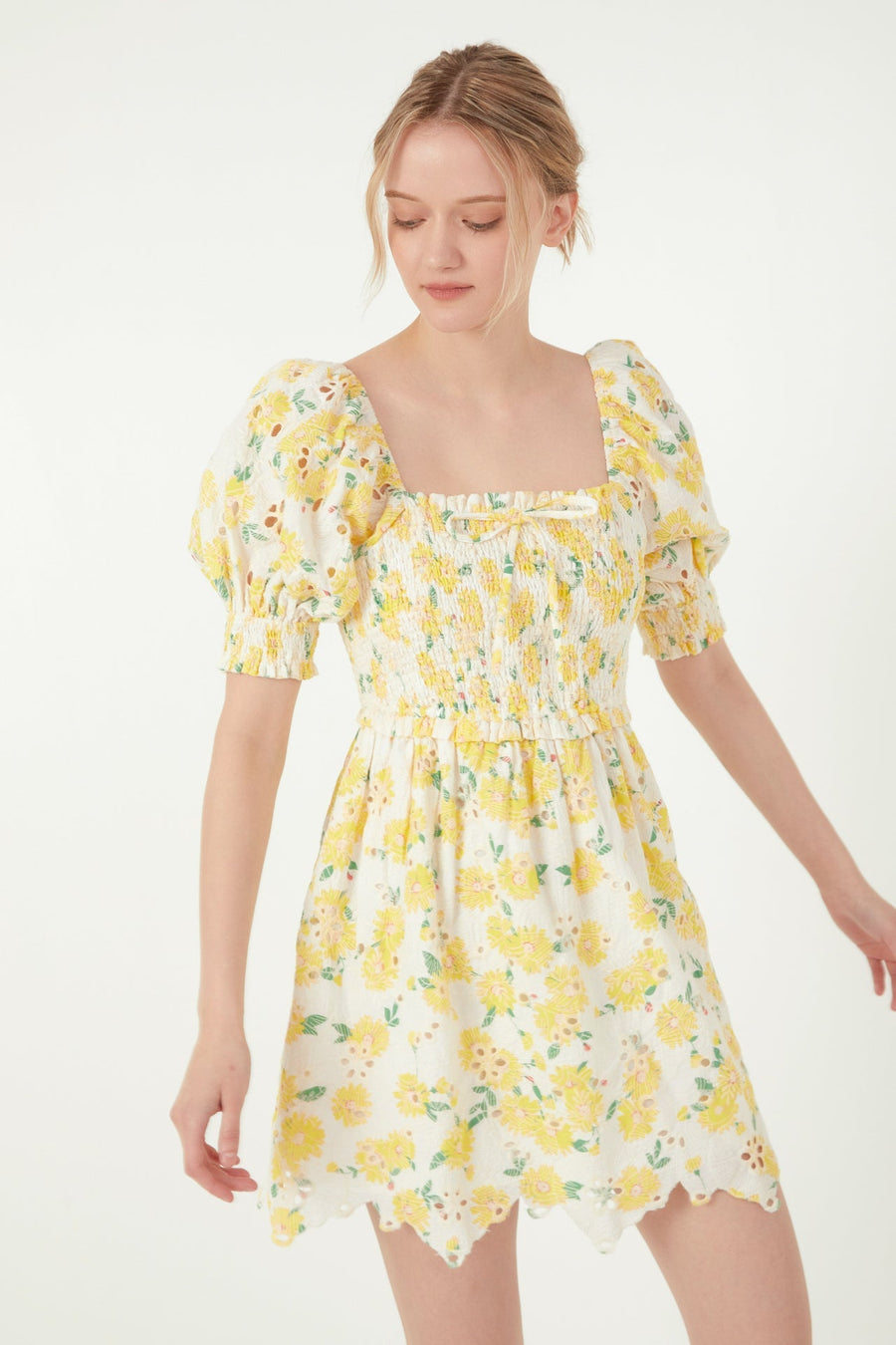 FREE THE ROSES - Floral Embroidery Mini Dress - DRESSES available at Objectrare