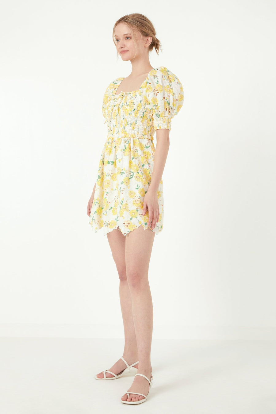 FREE THE ROSES - Floral Embroidery Mini Dress - DRESSES available at Objectrare