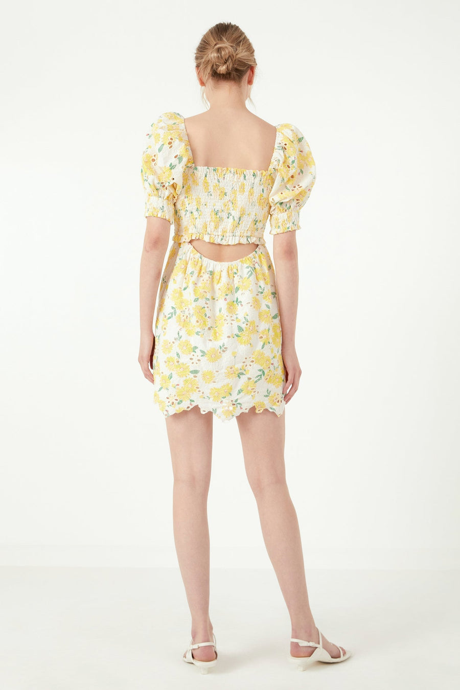 FREE THE ROSES - Floral Embroidery Mini Dress - DRESSES available at Objectrare