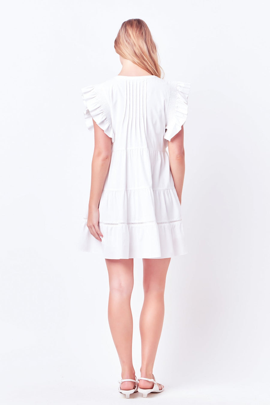 FREE THE ROSES - Trim Detail Ruffled Mini Dress - DRESSES available at Objectrare