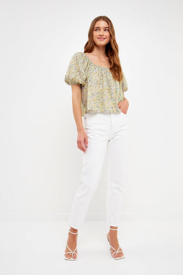 FREE THE ROSES - Floral Print with Sequins Top - TOPS available at Objectrare