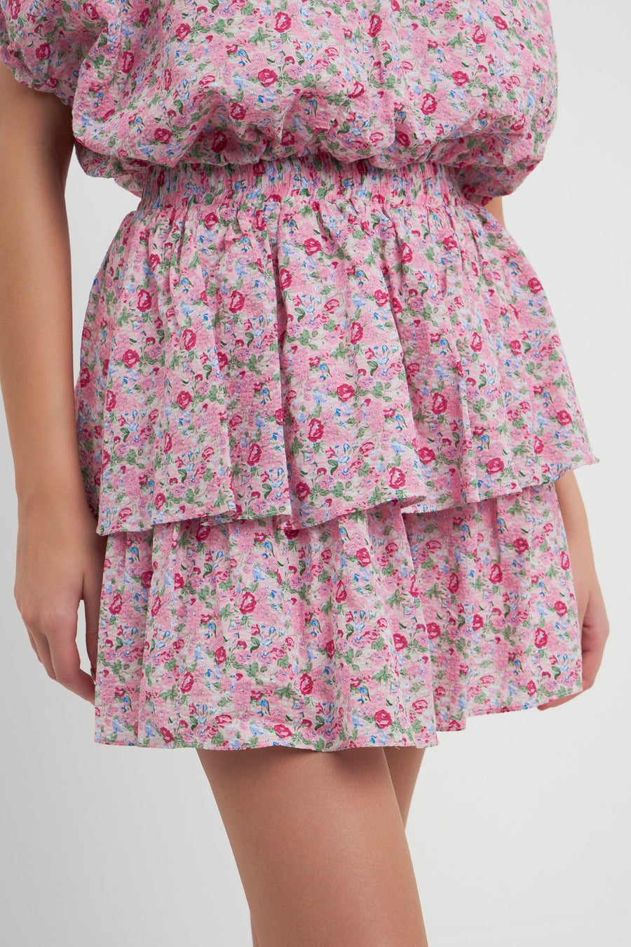 FREE THE ROSES - Floral Tiered Mini Skirt - SKIRTS available at Objectrare