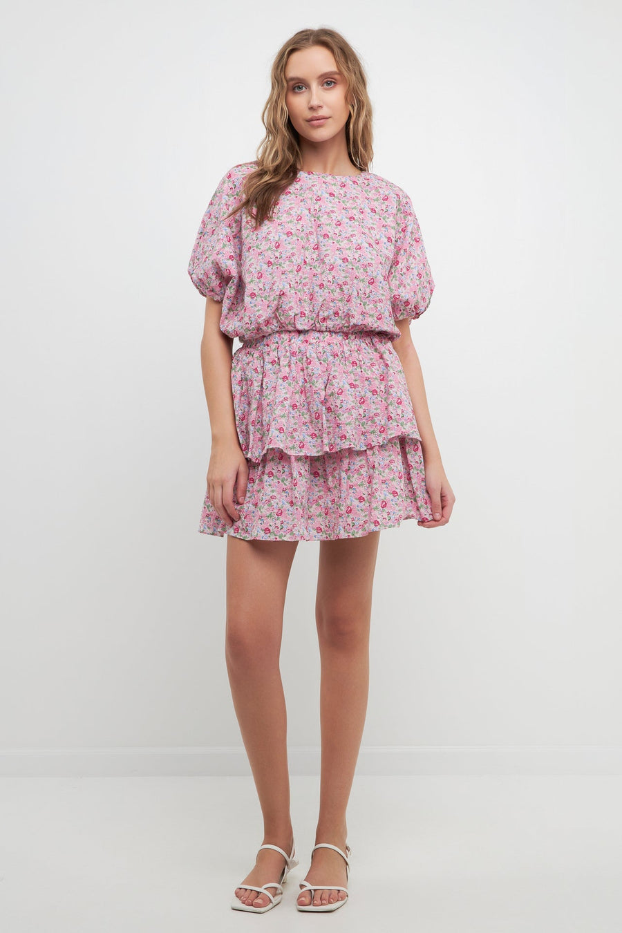 FREE THE ROSES - Floral Tiered Mini Skirt - SKIRTS available at Objectrare