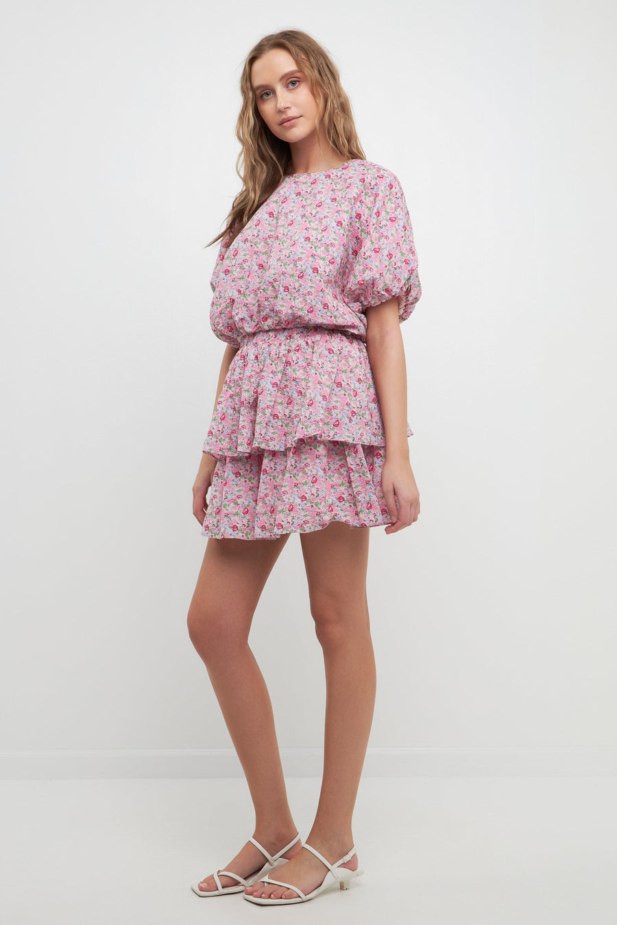 FREE THE ROSES - Floral Tiered Mini Skirt - SKIRTS available at Objectrare