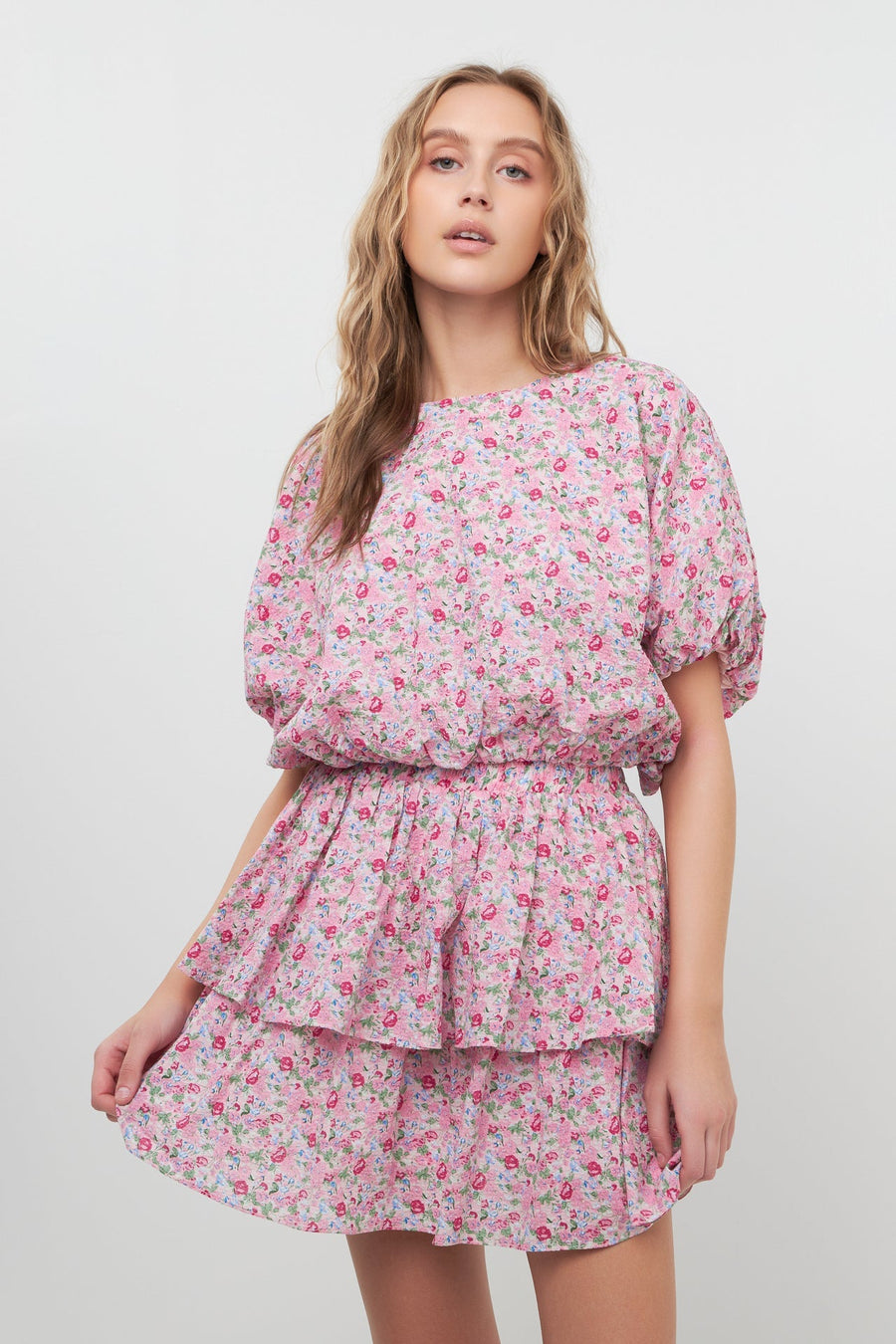 FREE THE ROSES - Floral Tiered Mini Skirt - SKIRTS available at Objectrare