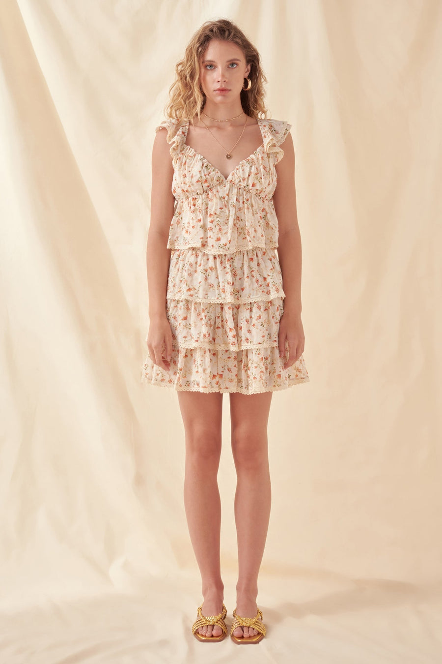 FREE THE ROSES - High Waisted Ruffle Skirt with Lace - SKIRTS available at Objectrare