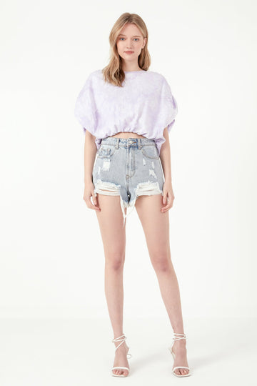 FREE THE ROSES - Tie-Dye Knit Balloon Top - TOPS available at Objectrare