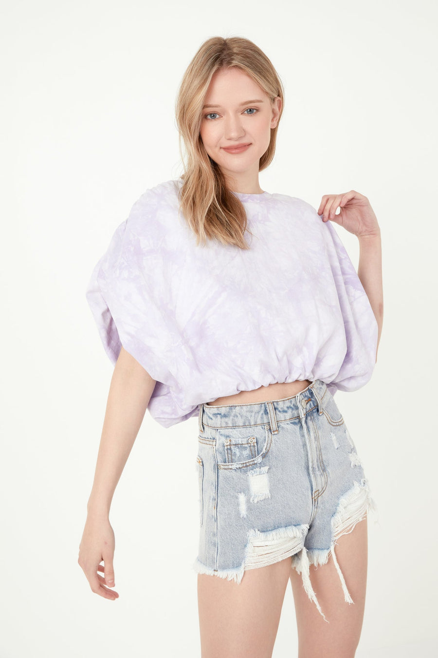 FREE THE ROSES - Tie-Dye Knit Balloon Top - TOPS available at Objectrare