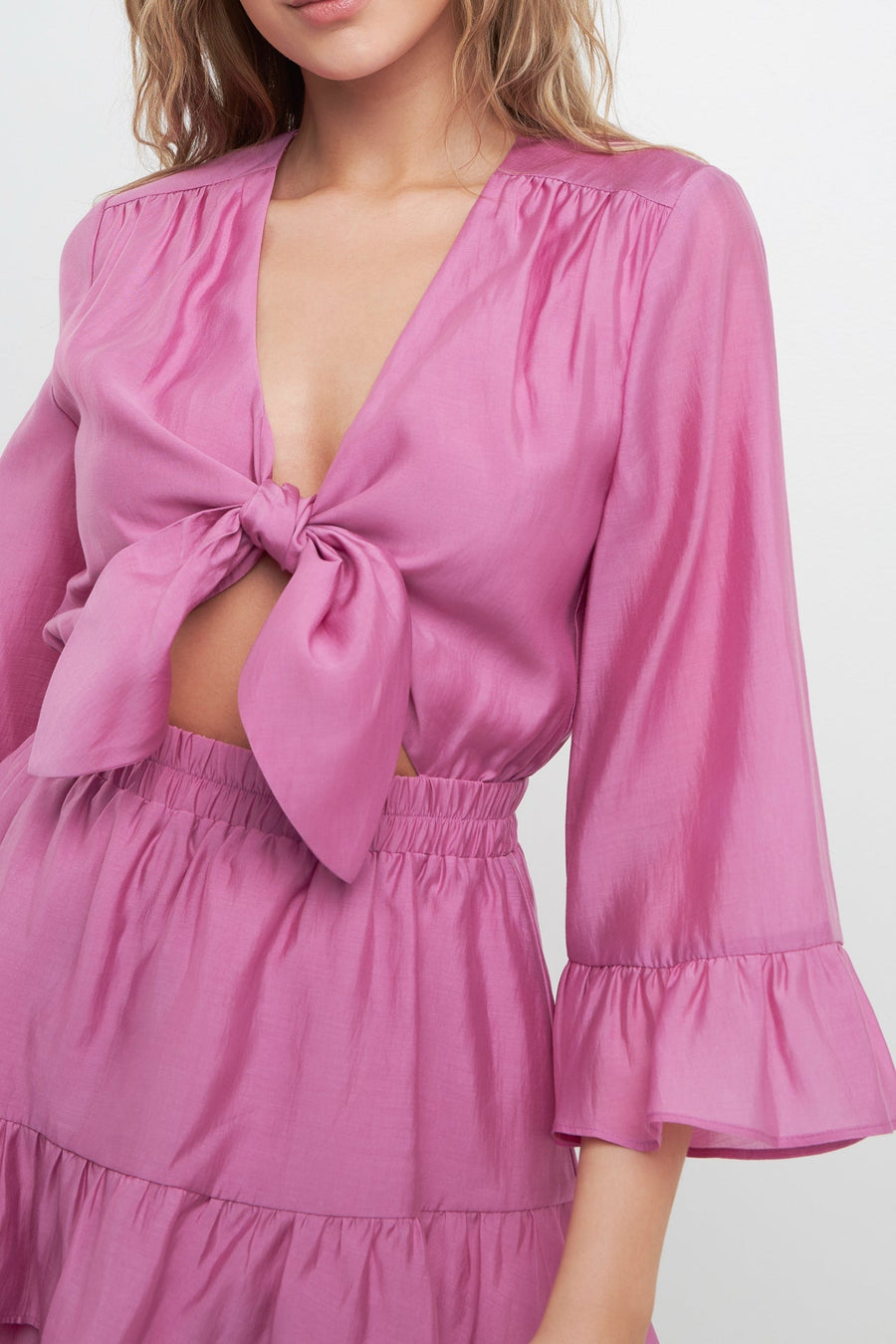 FREE THE ROSES - Ruffle and Front Tie Detail Romper - JUMPSUITS available at Objectrare