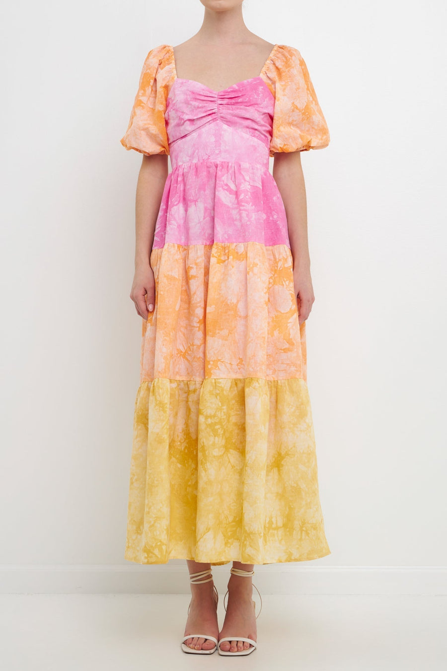 FREE THE ROSES - Colorblock Tie-dye Back Tie Maxi Dress - DRESSES available at Objectrare