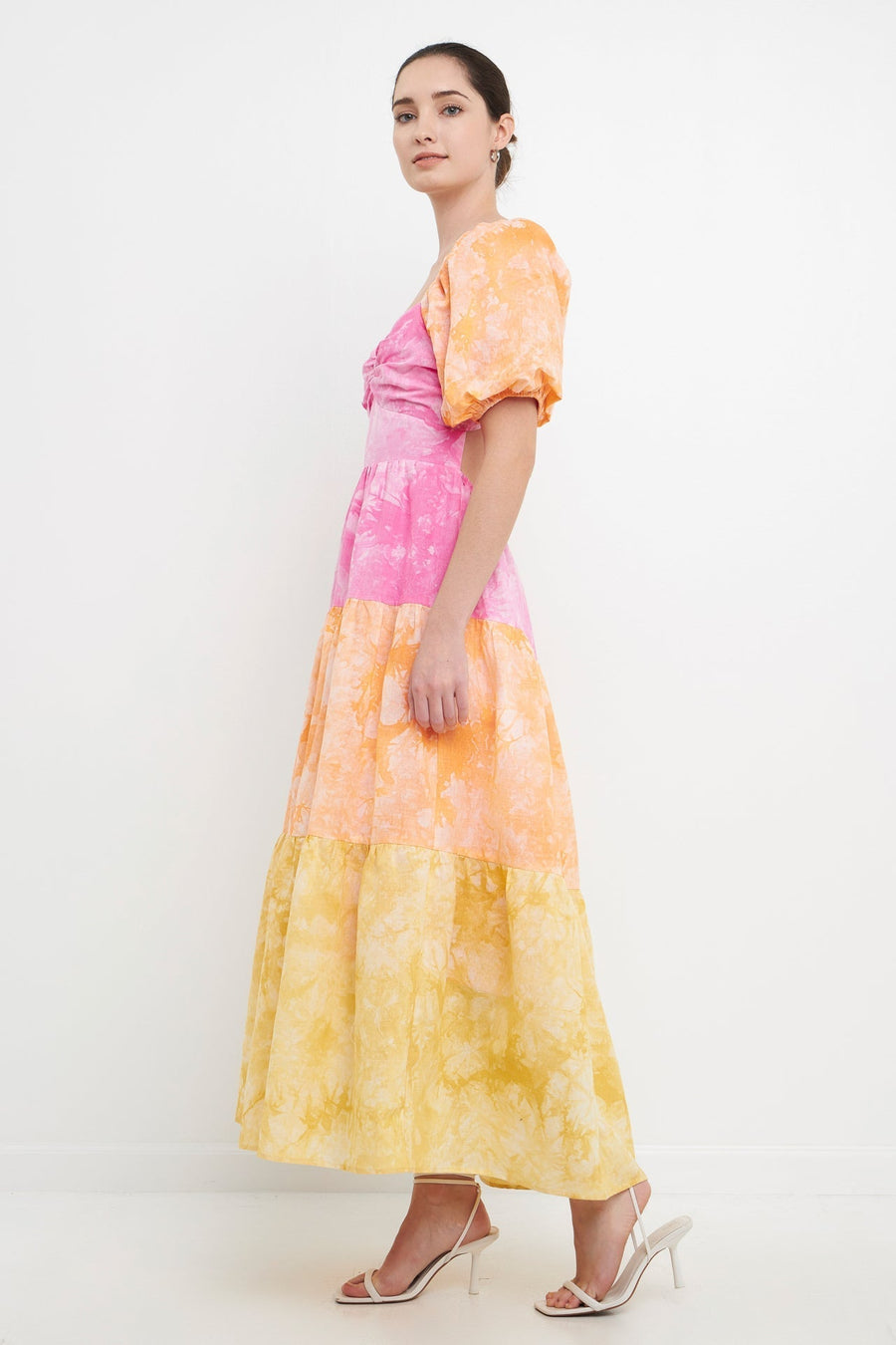 FREE THE ROSES - Colorblock Tie-dye Back Tie Maxi Dress - DRESSES available at Objectrare