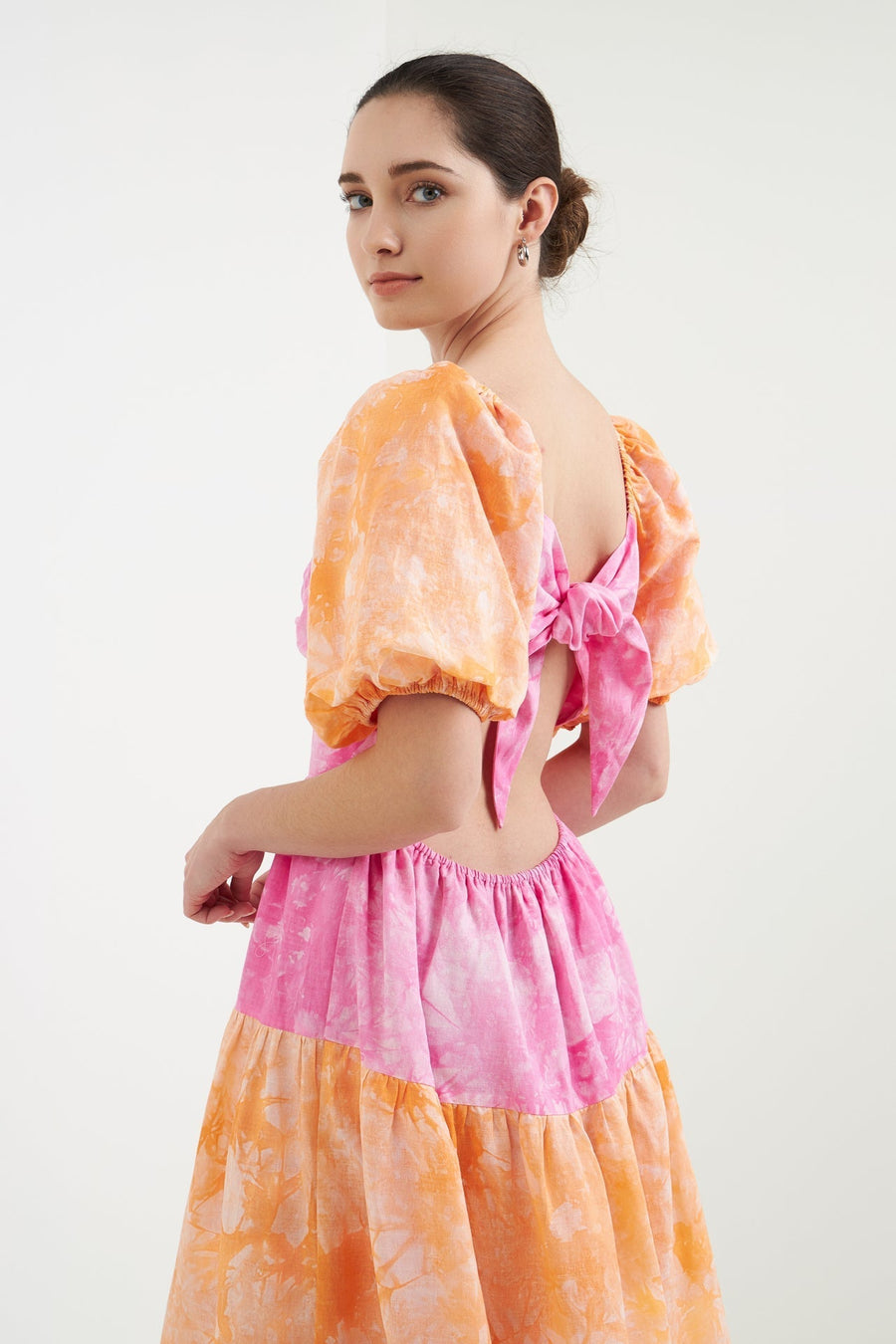 FREE THE ROSES - Colorblock Tie-dye Back Tie Maxi Dress - DRESSES available at Objectrare