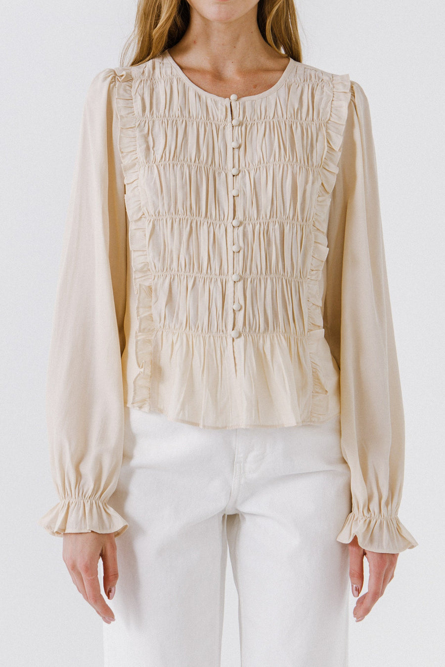 FREE THE ROSES - Ruching Detail Blouse - SHIRTS & BLOUSES available at Objectrare