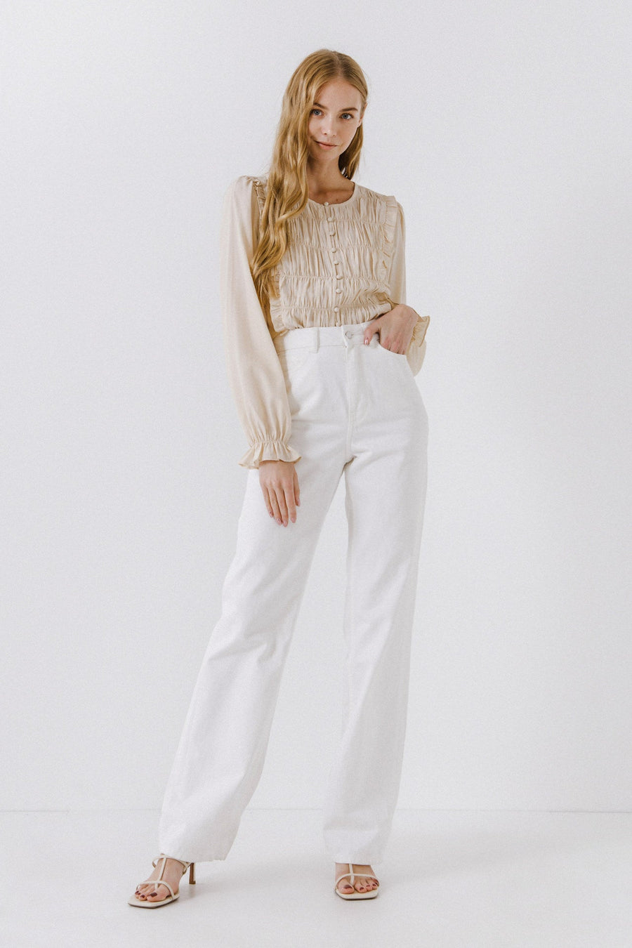 FREE THE ROSES - Ruching Detail Blouse - SHIRTS & BLOUSES available at Objectrare