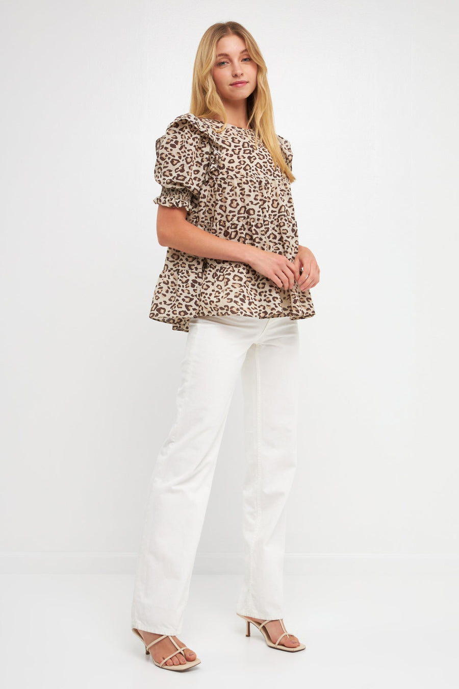 FREE THE ROSES - Animal Print Tiered Blouse - SHIRTS & BLOUSES available at Objectrare