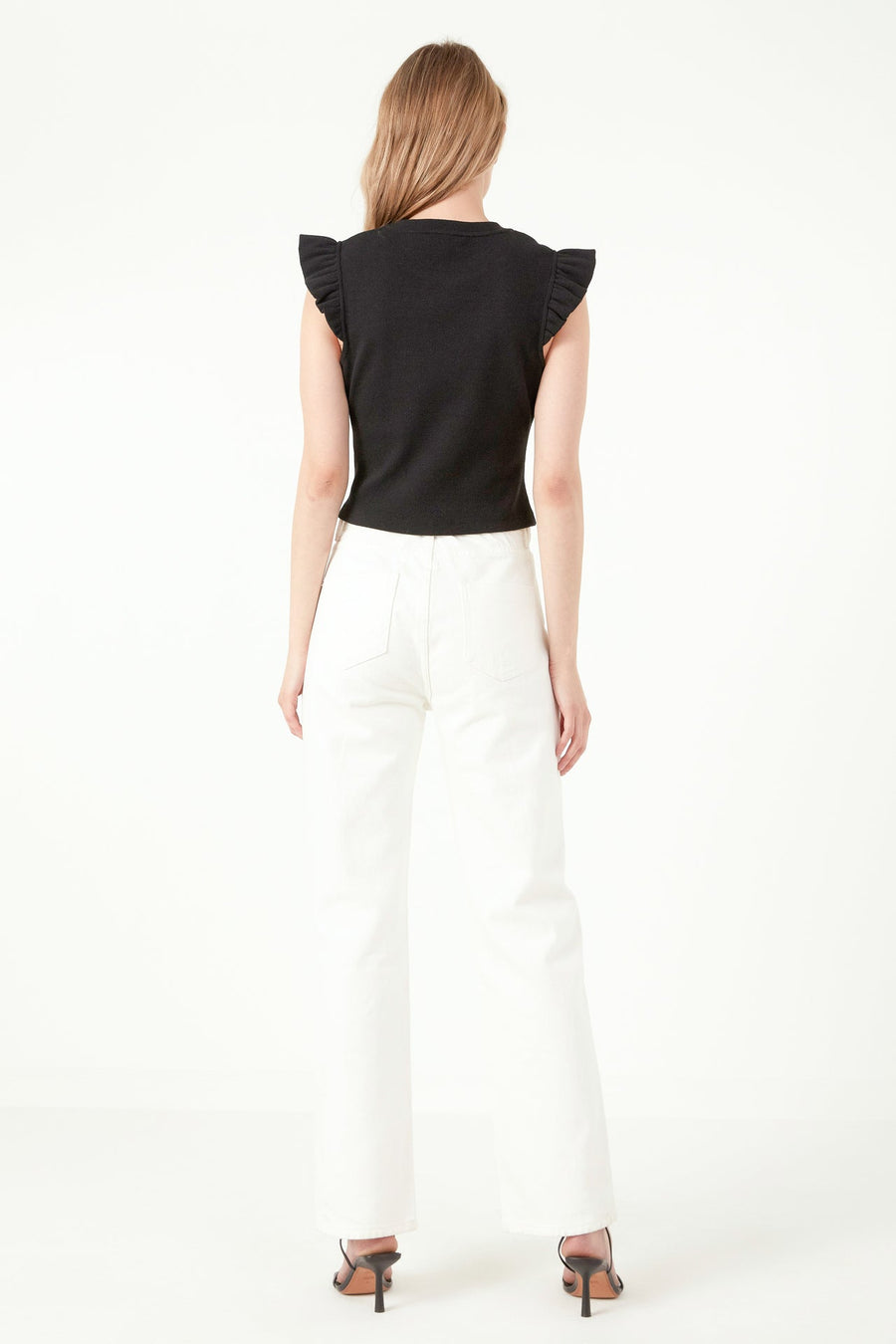 FREE THE ROSES - Ruffle Detail Knit Top - TOPS available at Objectrare