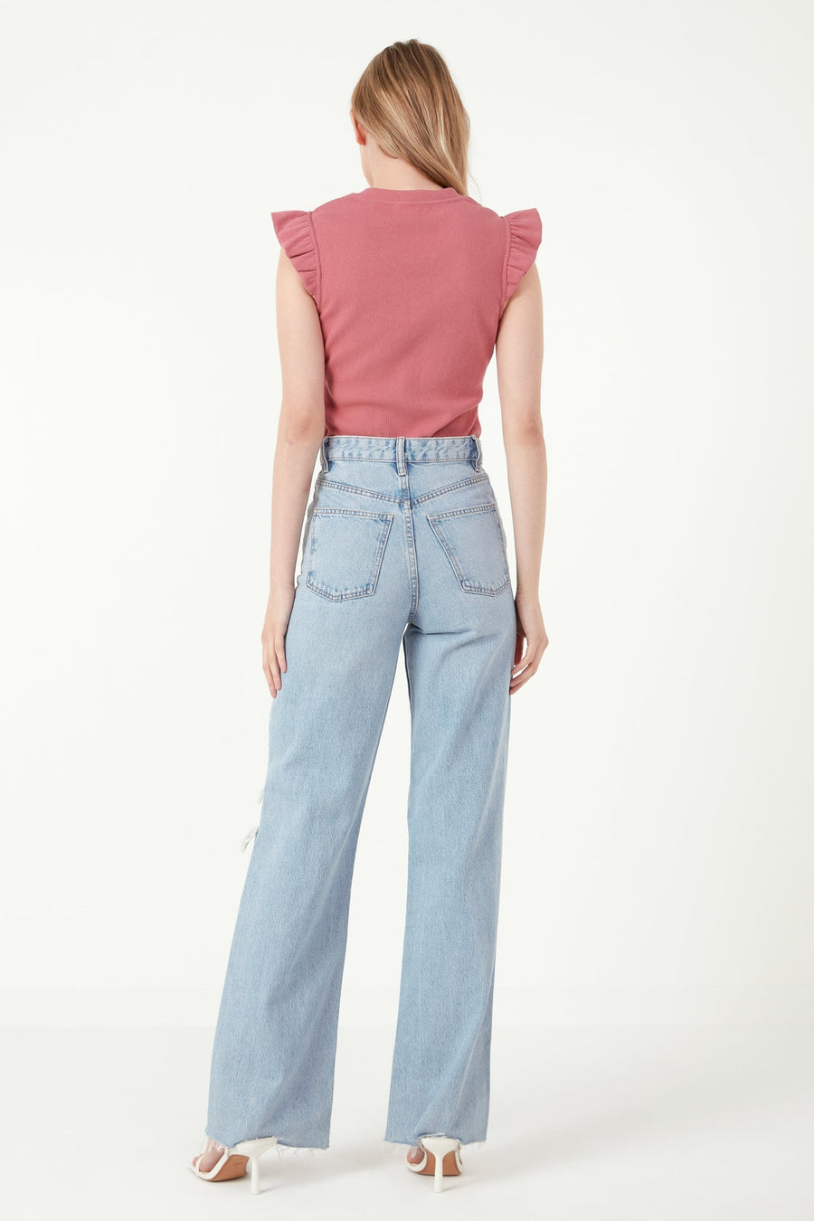 FREE THE ROSES - Ruffle Detail Knit Top - TOPS available at Objectrare