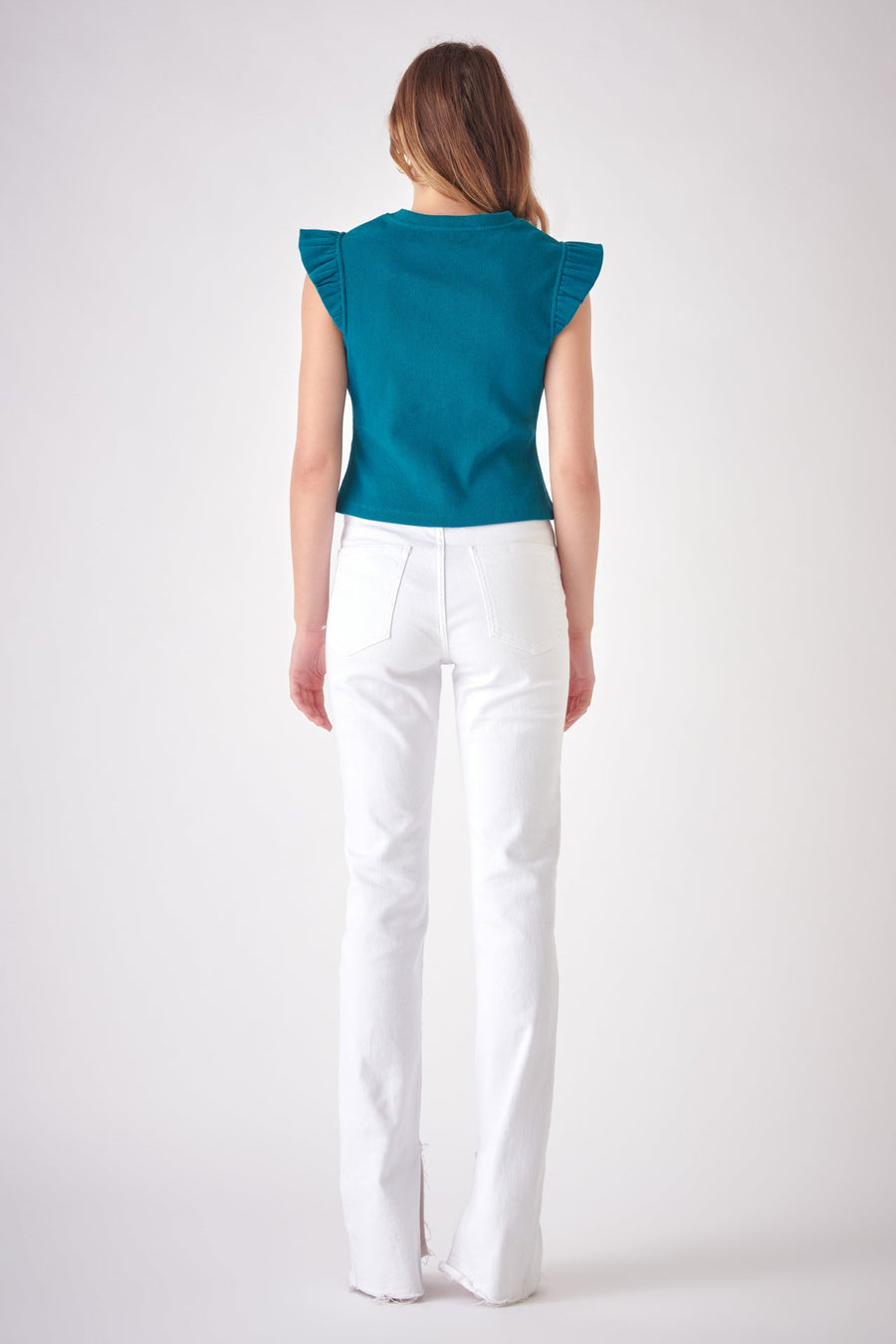 FREE THE ROSES - Ruffle Detail Knit Top - TOPS available at Objectrare