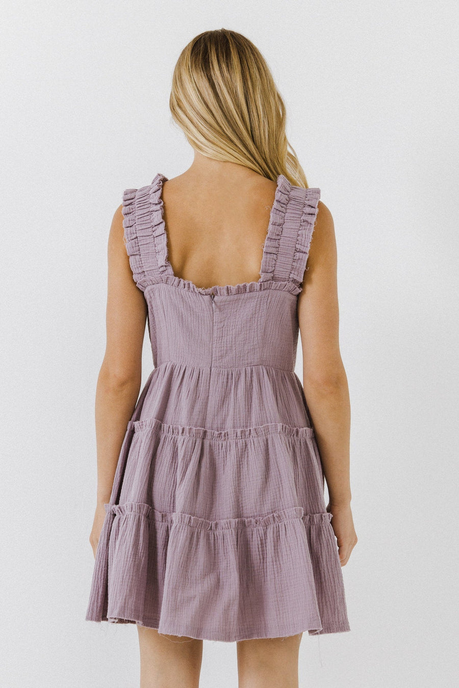 FREE THE ROSES - Ruffle Tiered Dress with Raw Edging - DRESSES available at Objectrare