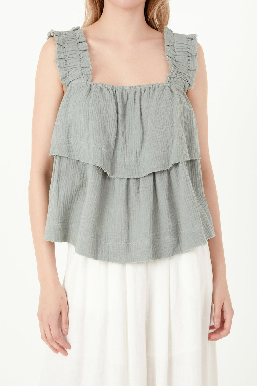 FREE THE ROSES - Ruffled Straps with Tiered Top - TOPS available at Objectrare