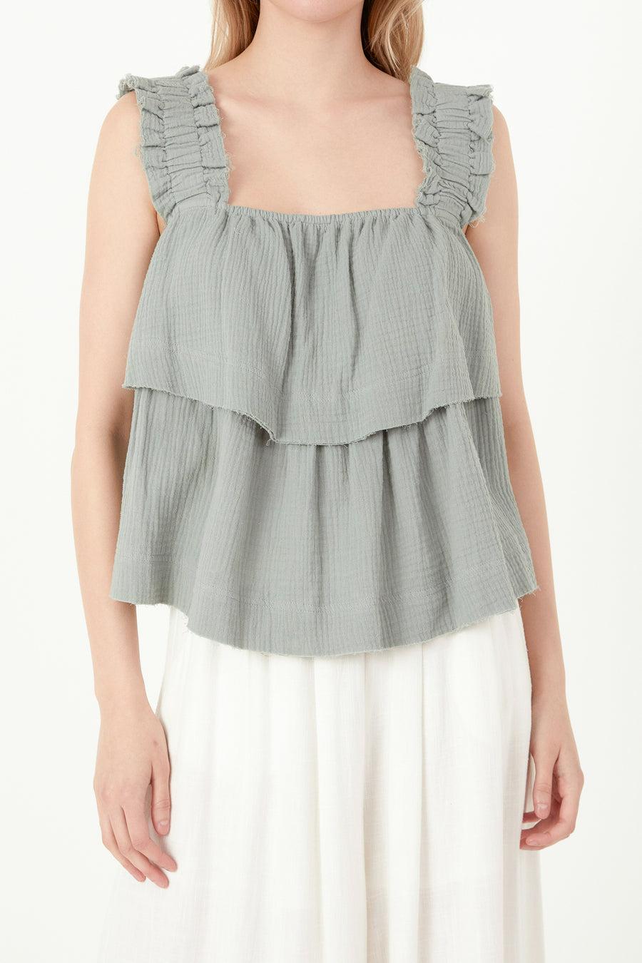 Ruffled Straps with Tiered Top