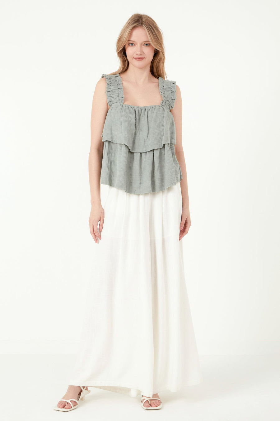 FREE THE ROSES - Ruffled Straps with Tiered Top - TOPS available at Objectrare