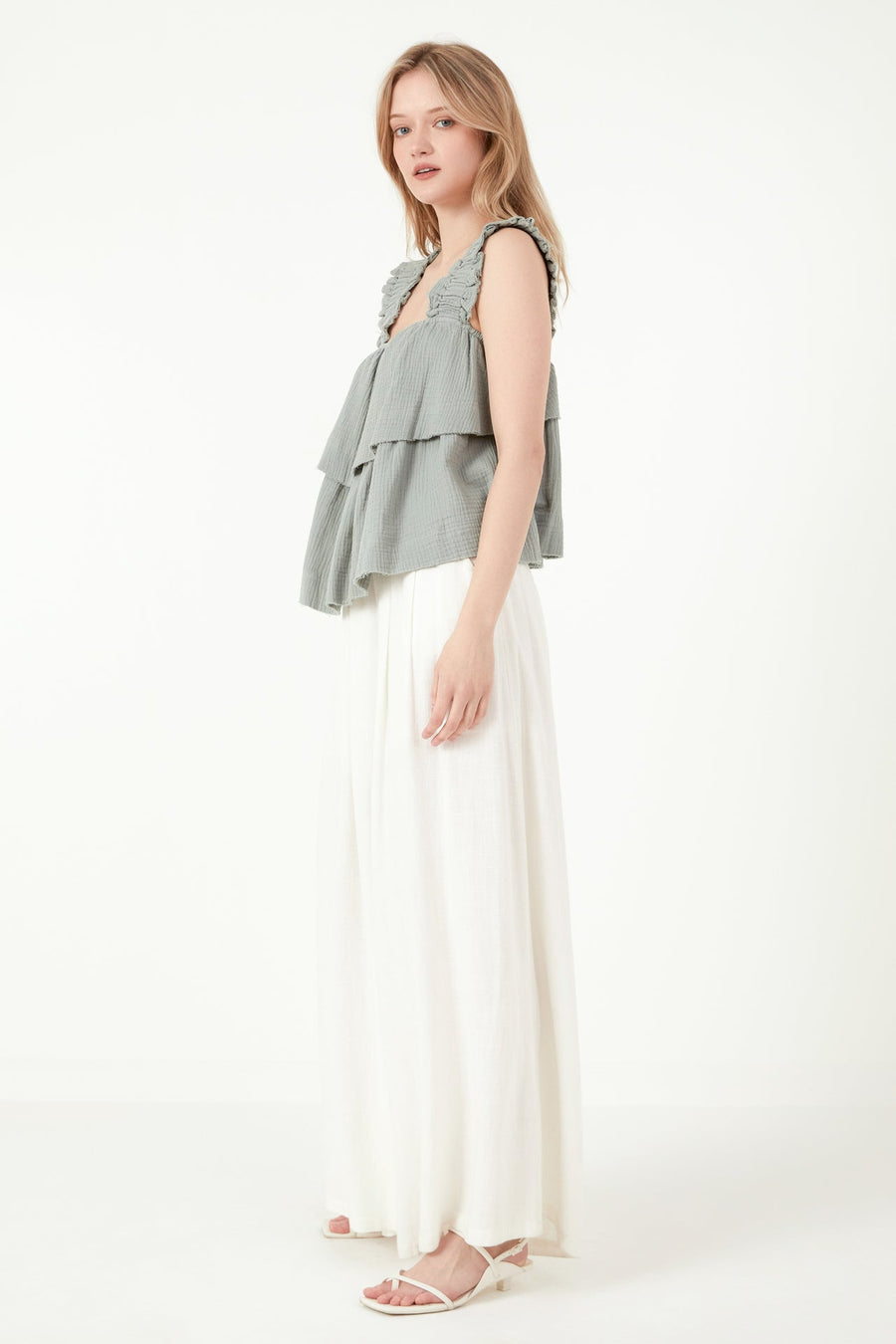 FREE THE ROSES - Ruffled Straps with Tiered Top - TOPS available at Objectrare