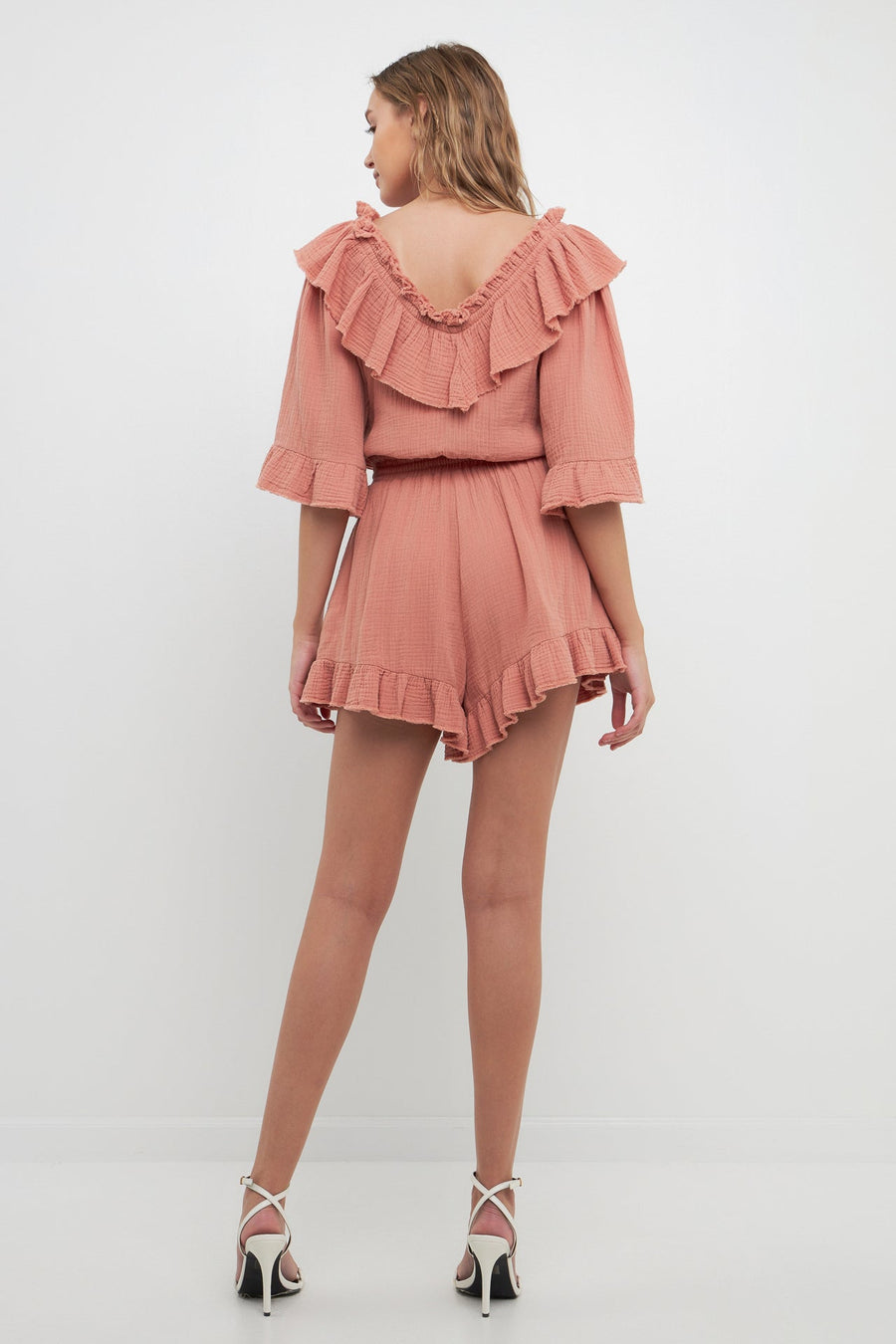 FREE THE ROSES - Ruffle Detail Romper - ROMPERS available at Objectrare